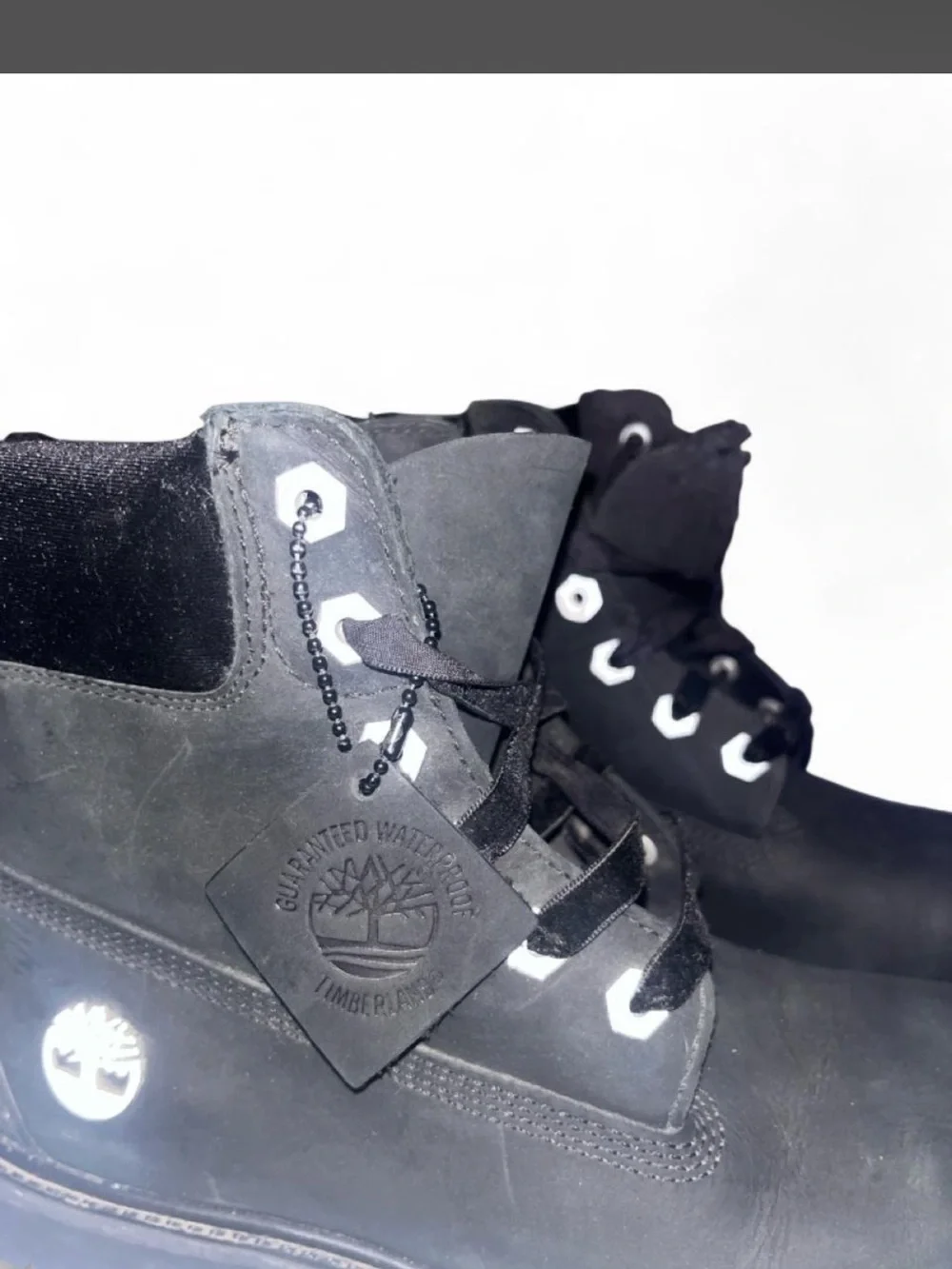 Timberland Black Nubuck Lace-Up Work Boots